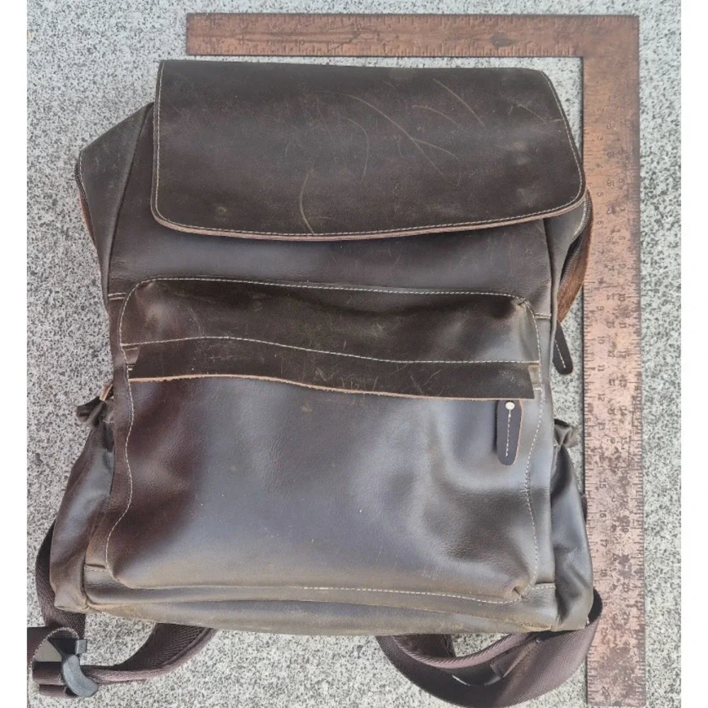 Genuine Leather Backpack Travel Bag Breatheable Men's Women's Fashion